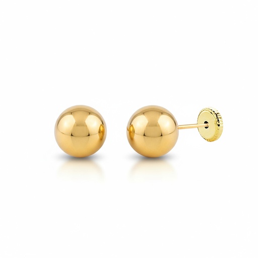[P104] PENDIENTES ORO 18KL BOLA - 7MM