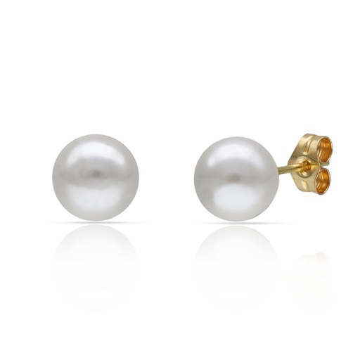 [P106] PENDIENTES ORO 18KL PERLAS SHELL - 7MM