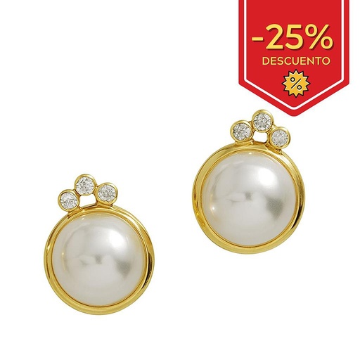 [P1070] PENDIENTES ORO 18KL PERLAS