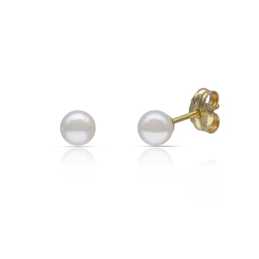 [P109] PENDIENTES ORO 18KL PERLAS SHELL 4MM