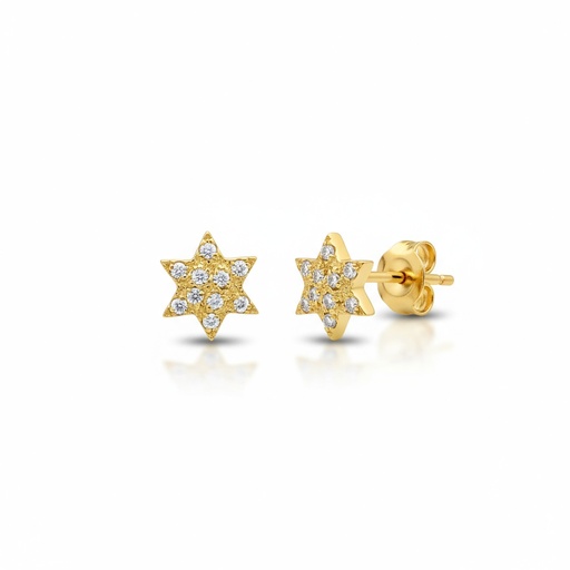 [P113] PENDIENTES ORO 18KL ESTRELLAS