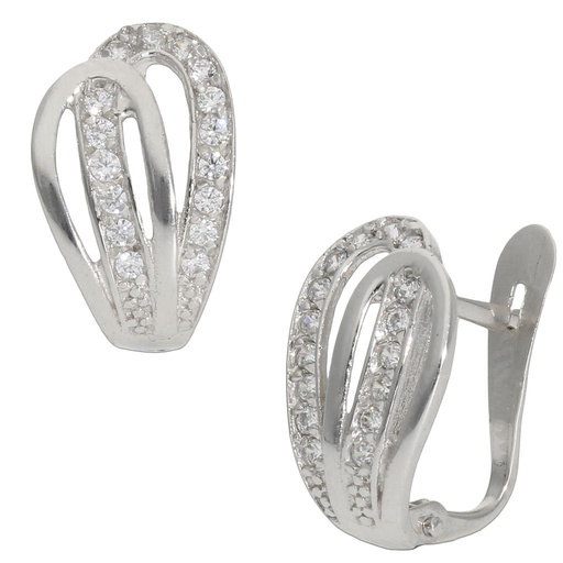 [P1250] PENDIENTES ORO BLANCO 18KL CIRCONITAS