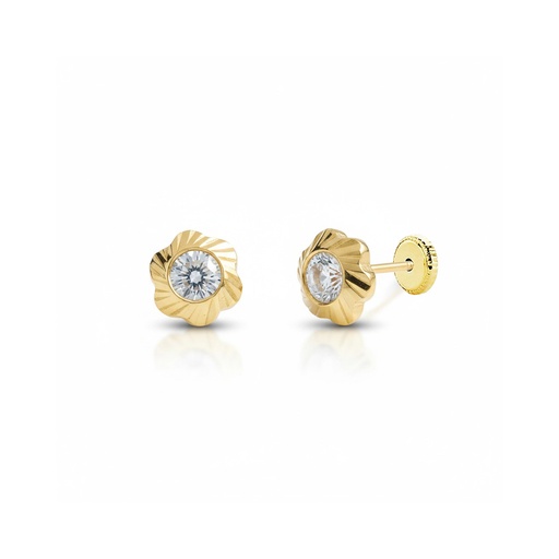 [P1305/1] PENDIENTES ORO 18KL FLOR