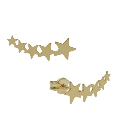 [P1339] PENDIENTES ORO 18KL TREPADORES ESTRELLAS