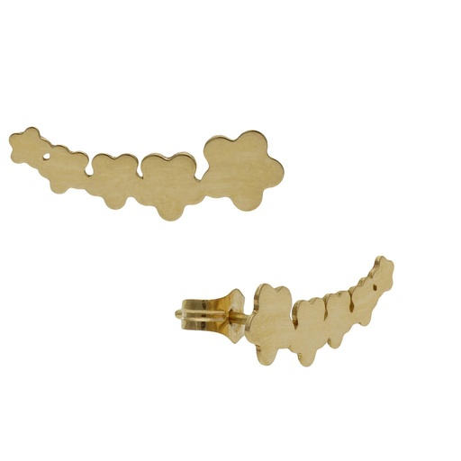 [P1340] PENDIENTES ORO 18KL TREPADORES FLORES