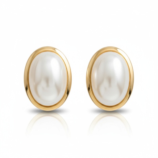 [P1353] PENDIENTES ORO 18KL PERLAS 12X16MM