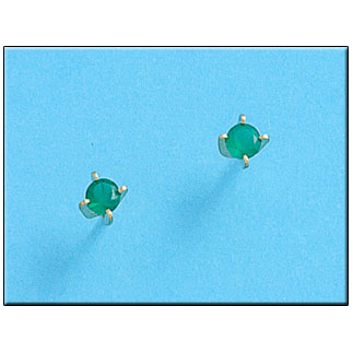 [P138] PENDIENTES ORO 18KL CRISOPAL VERDE 4X4