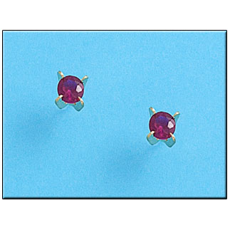 [P139] PENDIENTES ORO 18KL CRISOPAL ROJO 5X5