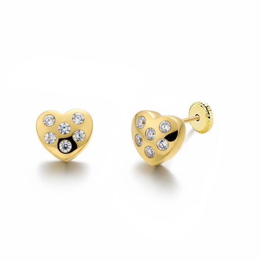 [P1632] PENDIENTES ORO 18KL CORAZONES