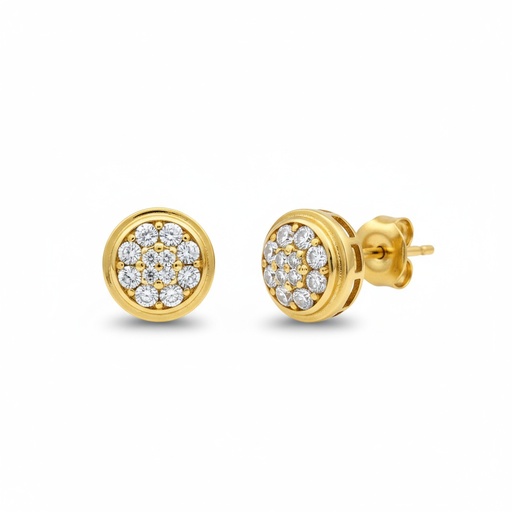 [P164] PENDIENTE ORO 18KL CIRCONITAS