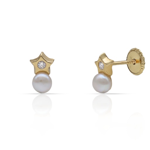 [P166] PENDIENTES ORO 18KL ESTRELLA