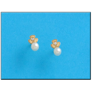 [P168] PENDIENTES ORO 18KL TREBOL