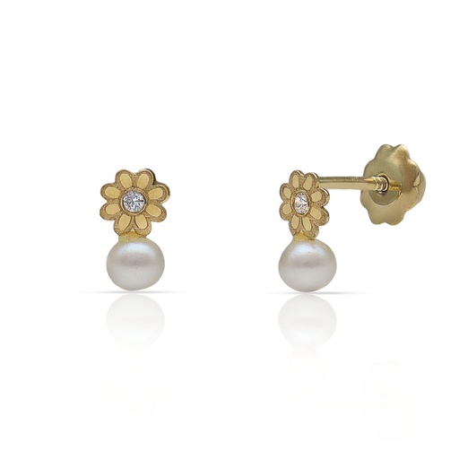 [P173] PENDIENTES ORO 18KL MARGARITA