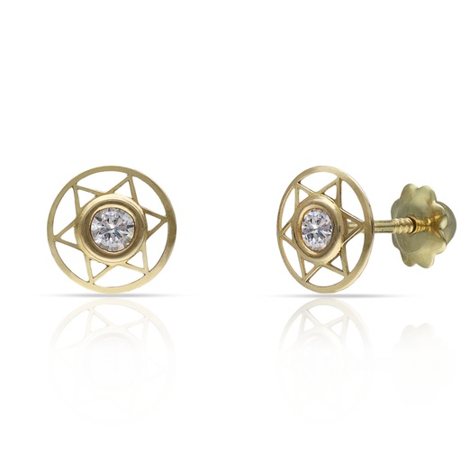 [P186] PENDIENTES ORO 18KL ESTRELLAS