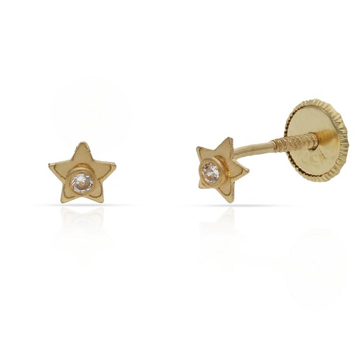 [P191] PENDIENTES ORO 18KL ESTRELLAS