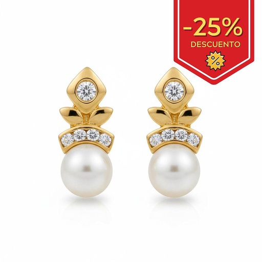 [P2032] PENDIENTES ORO 18KL PERLAS