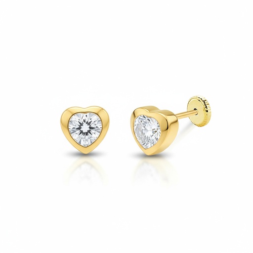 [P222] PENDIENTES ORO 18KL CORAZON