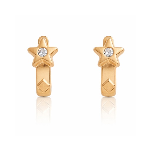 [P2287] PENDIENTES ORO 18KL CIRCONITAS ESTRELLA