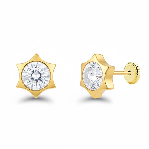 [P235] PENDIENTES ORO 18KL ESTRELLAS