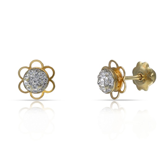 [P243] PENDIENTES ORO 18KL FLOR