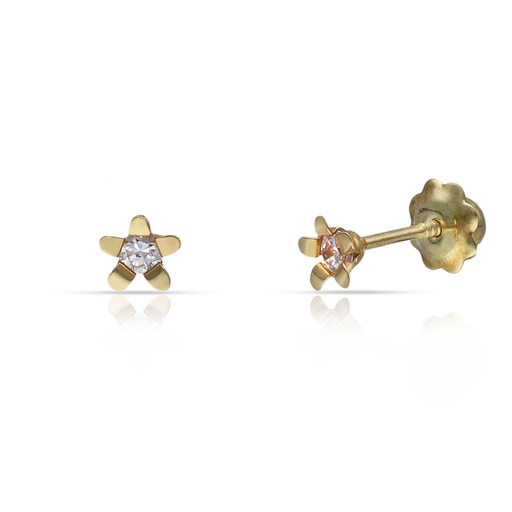 [P247] PENDIENTES ORO 18KL FLOR