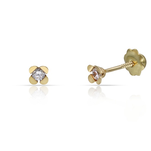 [P250] PENDIENTES ORO 18KL FLOR