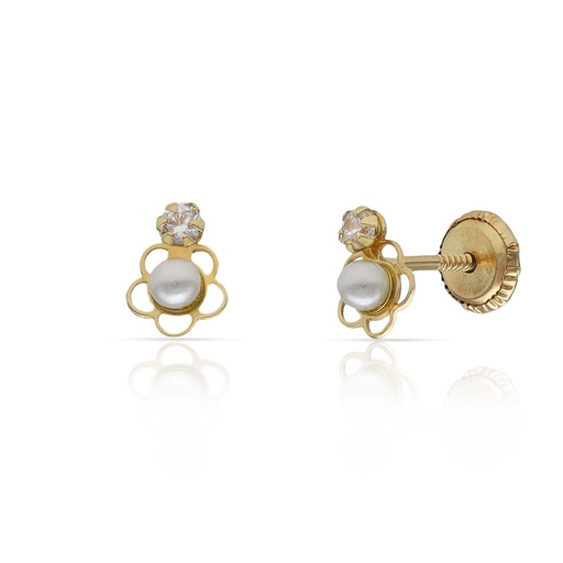 [P257] PENDIENTES ORO 18KL PERLAS