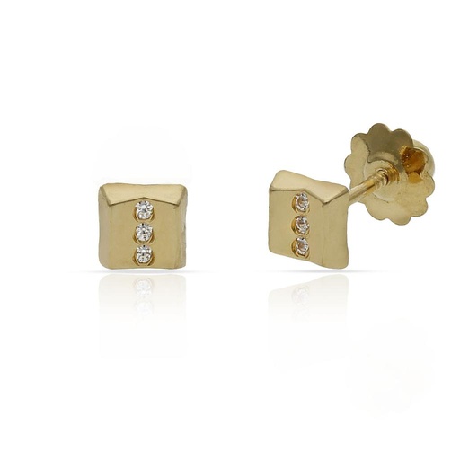 [P259] PENDIENTES ORO 18KL CUADRADOS