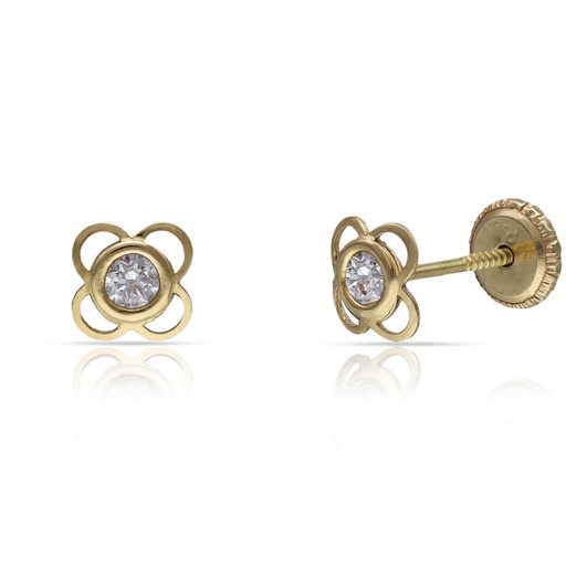 [P272] PENDIENTES ORO 18KL FLOR
