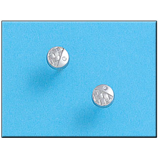 [P297] PENDIENTES ORO BLANCO 18KL REDONDOS
