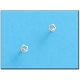 [P305] PENDIENTES ORO BLANCO 18KL FLOR