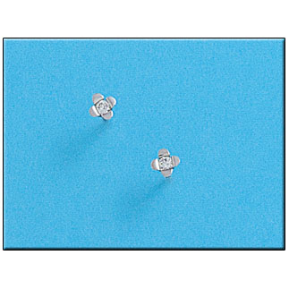 [P307] PENDIENTES ORO BLANCO 18KL FLOR