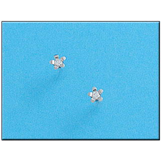 [P308] PENDIENTES ORO BLANCO 18KL FLOR