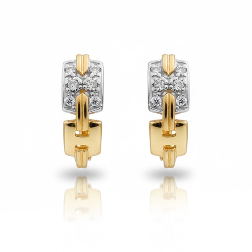 [P3084] PENDIENTES ORO 18KL CIRCONITAS