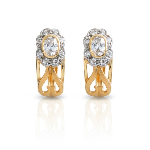 [P3108] PENDIENTES ORO 18KL CIRCONITAS