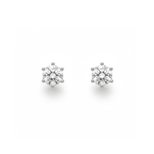 [P311] PENDIENTES ORO BLANCO 18KL CIRCONITAS