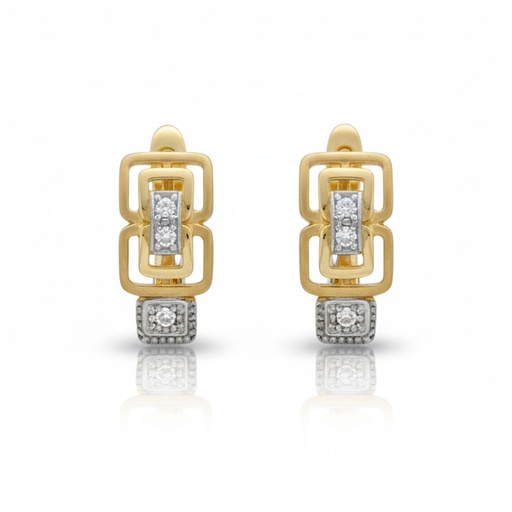 [P3129] PENDIENTES ORO 18KL CIRCONITAS