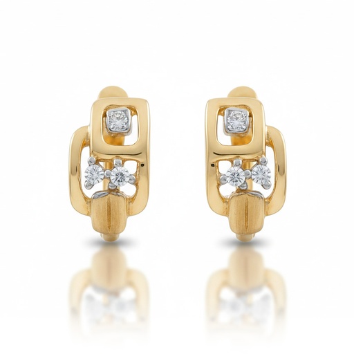 [P3134] PENDIENTES ORO 18KL CIRCONITAS