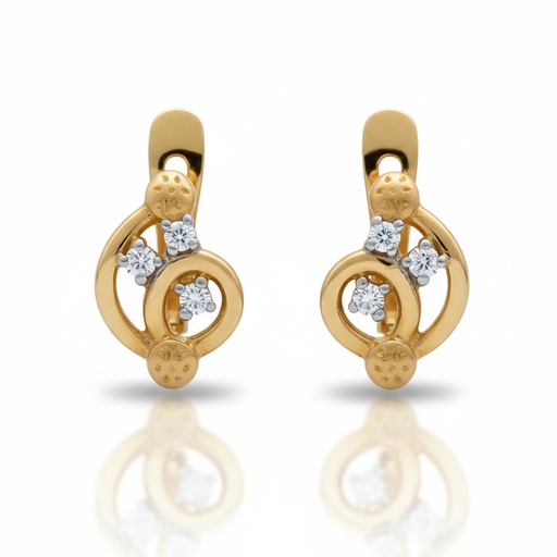 [P3146] PENDIENTES ORO 18KL CIRCONITAS