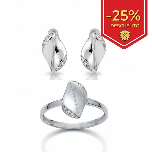 [P3159] PENDIENTES ORO BLANCO 18KL CIRCONITAS