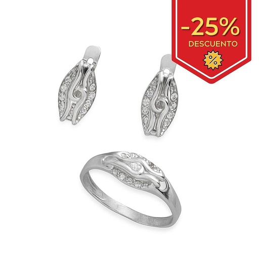 [P3164] PENDIENTES ORO BLANCO 18KL