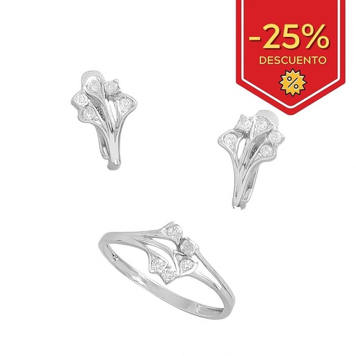 [P3166] PENDIENTES ORO BLANCO 18KL