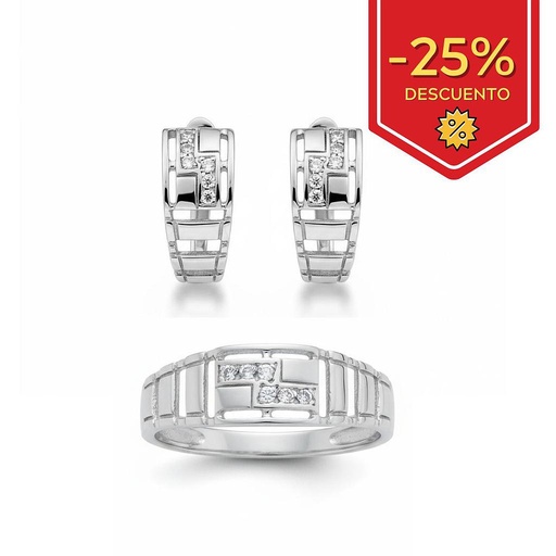 [P3168] PENDIENTES ORO BLANCO 18KL CIRCONITAS