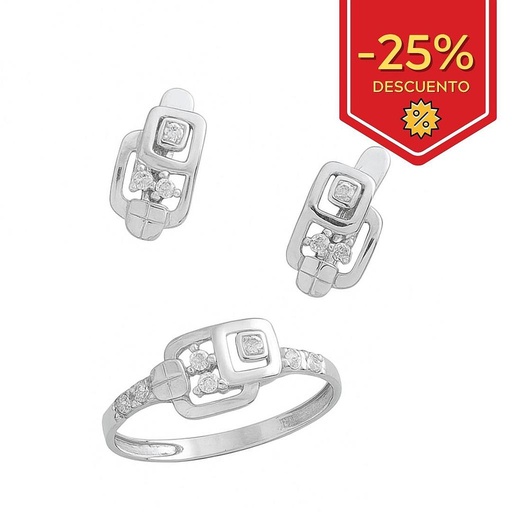 [P3174] PENDIENTES ORO BLANCO 18KL