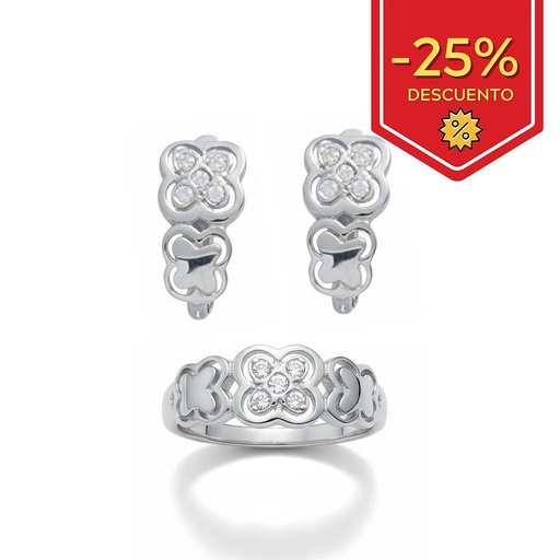 [P3179] PENDIENTES ORO BLANCO 18KL CIRCONITAS