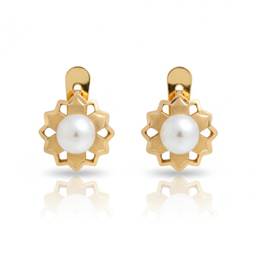 [P3199] PENDIENTES ORO 18KL P. CULTIVADAS