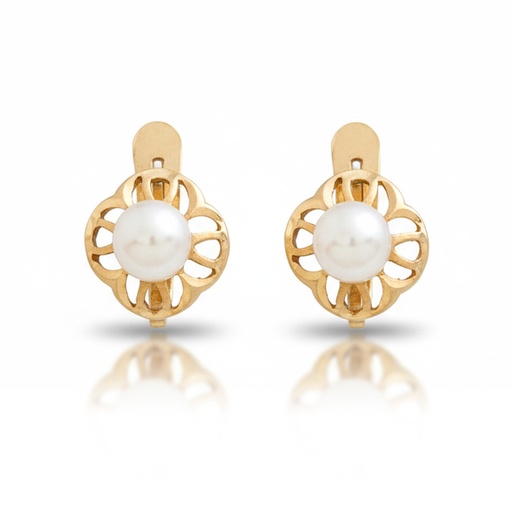 [P3200] PENDIENTES ORO 18KL P. CULTIVADAS