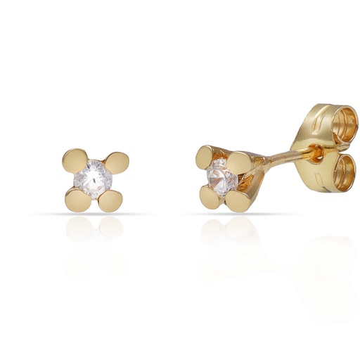 [P331] PENDIENTES ORO 18KL CIRCONITAS