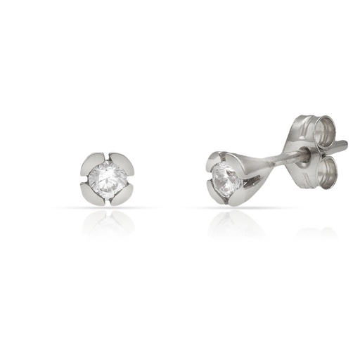[P333] PENDIENTES ORO BLANCO 18KL CIRCONITAS