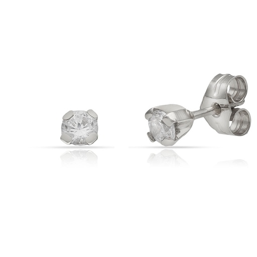 [P335] PENDIENTES ORO BLANCO 18KL CIRCONITAS